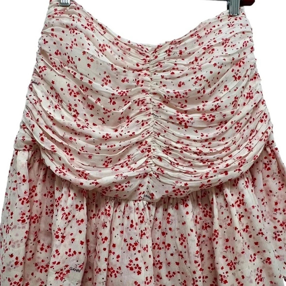 GANNI Georgette Ruched Chiffon Disty High-waisted Mini Skirt Women’s size 4 or S - Picture 4 of 14